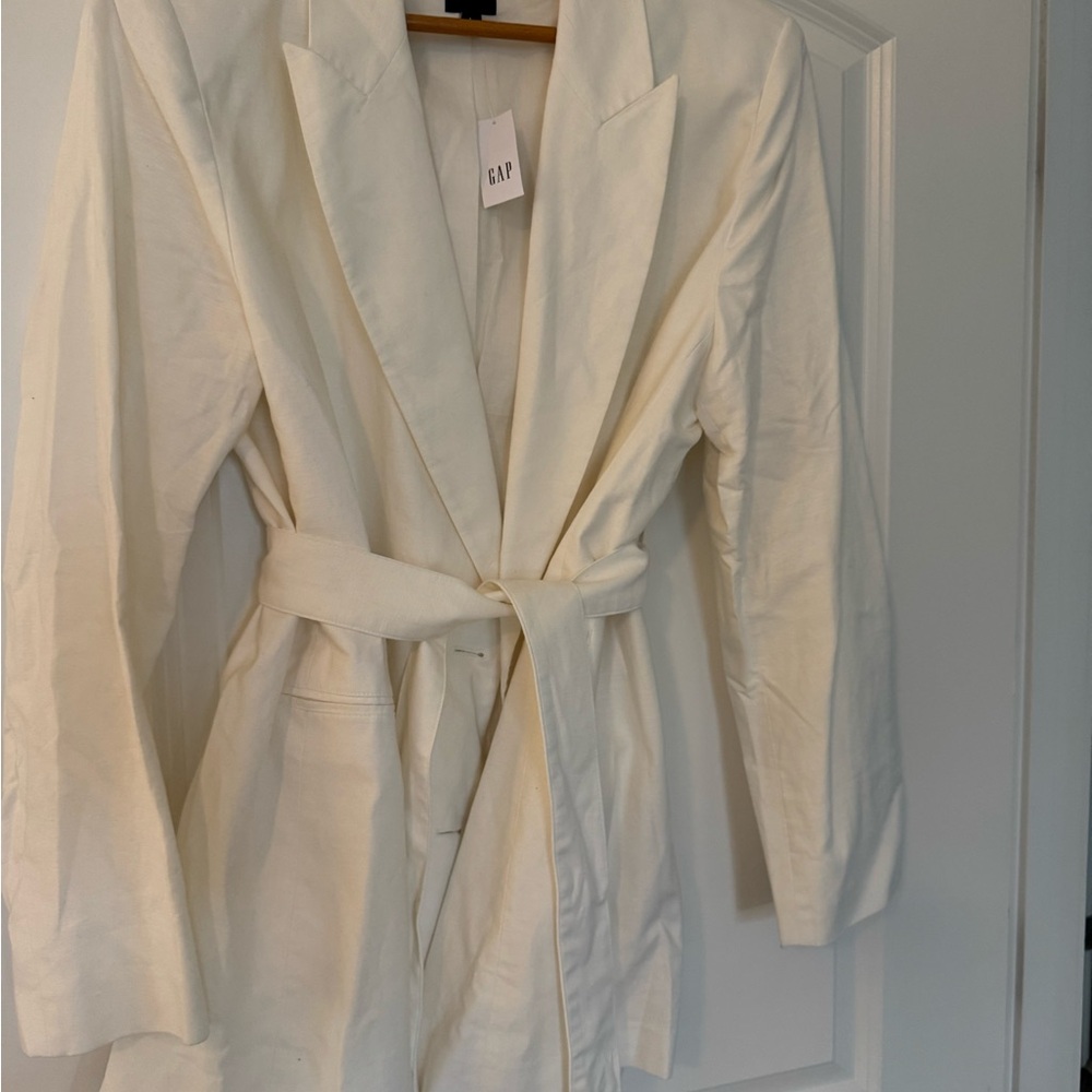 GAP Off-White Tailored Linen Blazer